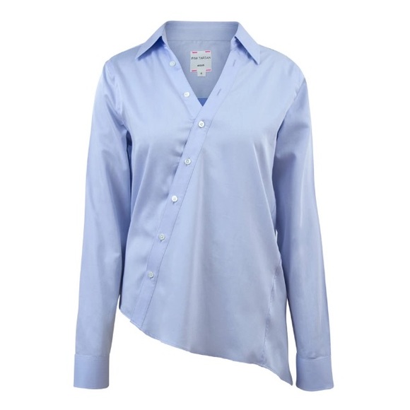 Pink Tartan Tops - Pink Tartan ASYMMETRIC SHIRT - Lavender